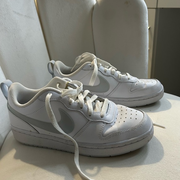 NIKE-Court Borough Low Recraft Shoes, White+Grey Swoosh, Size (US) 4.5 - Picture 7 of 9